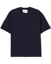 Closed - Tops ,Blauw ,Katoen Regular Fit Crew Neck T-Shirt Met Logo Borduurwerk - Lyst