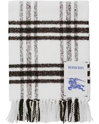 Burberry - Bufanda de lana a cuadros con flecos - Lyst