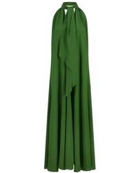 Gianluca Capannolo - Grünes Seidenärmelloses Langes Kleid - Lyst