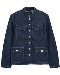 S.oliver - Jassen ,Blauw ,Denim Indoor-Jacke - Lyst