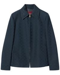 Gucci - Jassen ,Blauw ,Katoen Gg Katoen Gabardine Zip Jas - Lyst
