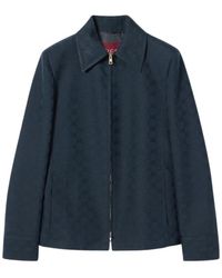 Gucci - Jassen ,Blauw ,Katoen Gg Katoen Gabardine Zip Jas - Lyst
