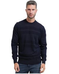 BOSS - Truien & Vesten ,Blauw ,Wol Crew Neck Sweater - Lyst