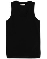 KHAITE - Schwarzes Ärmelloses Rundhals-Top - Lyst