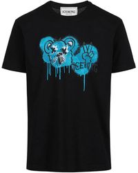 Iceberg - Klassisches schwarzes regular fit weißes baumwoll-jersey-t-shirt - Lyst