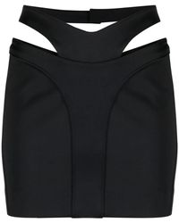 Mugler - Falda mini negra con cinturón - Lyst