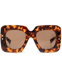 Balmain - Accessoires ,Bruin ,B-Bold Zonnebril - Lyst