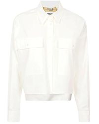 Weekend by Maxmara - Camisa crop blanca de algodón puro - Lyst