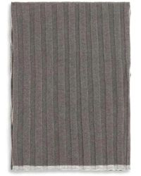 Brunello Cucinelli - Accessoires ,Bruin ,Kasjmier Geribbelde Kasjmier Sjaal - Lyst