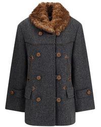 Prada - Double-Breasted Caban - Lyst