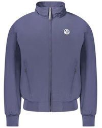 North Sails - Jassen ,Blauw ,Polyester Blauwe Polyester Bomberjack Met Zakken - Lyst