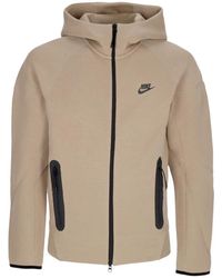 Nike - Lichtgewicht Herenhoodie Tech Fleece Windrunner-Hoodie Met Volledige Ritssluiting Kaki/Zwart - Lyst