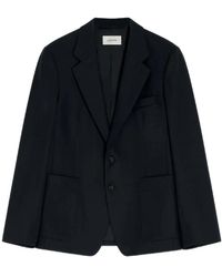 Lemaire - Jassen ,Blauw ,Katoen Tailored Single Breasted Jacket - Lyst