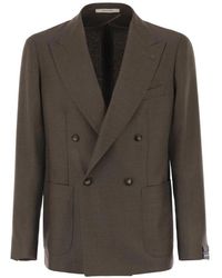 Tagliatore - Double-Breasted Wool Blend Blazer - Lyst