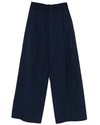 Semicouture - Broeken ,Blauw ,Wide Broeken - Lyst