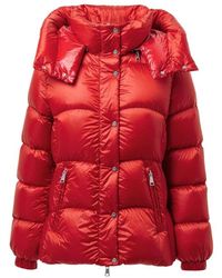 Add - Rote Polyamid Daunenjacke Mit Kapuze - Lyst