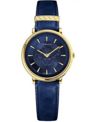 Versace - Elegant night leather analog watch - Lyst