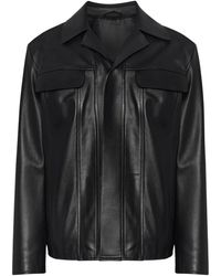 Lardini - Jassen ,Zwart ,Leer Leather Flap-Pocket Jacket - Lyst