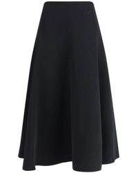 Jacquemus - Rokken ,Zwart ,Katoen Uitlopende Driehoek Rok Zwart Midi Lengte - Lyst