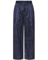 Bonsai - Broeken ,Blauw ,Velvet Super Loose Fit Wide Broeken - Lyst