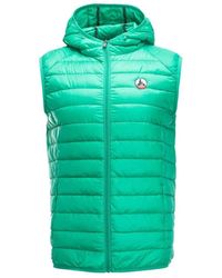 J.O.T.T - Jassen ,Groen ,Hooded Sleeveless Puffer Vest - Lyst