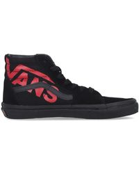 Vans - Schoenen ,Zwart ,Suède Hoge Top Sk 8-Hi Logo Schoenen Zwart/Rood - Lyst