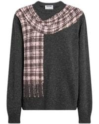 Moschino - Pullover Van Wol-Zijdeblend Met Inlegwerk - Lyst