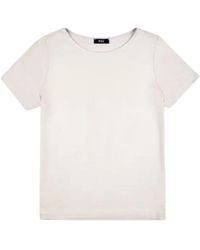 Fay - Tops ,Wit ,Jersey T-Shirt Met Boot Hals - Lyst
