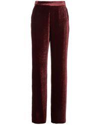 Etro - Rode Velvet Relaxed Fit Broek - Lyst