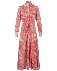 Kiton - Vestido camisero de seda estampado floral - Lyst
