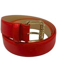 Borbonese - Accessoires ,Rood ,Leer Rode Leren Riem - Lyst