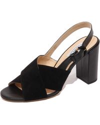 Tod's - Schoenen ,Zwart ,Suede/Leren Sandaal Fascia Schoen - Lyst