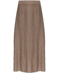 Lisa Yang - Rokken ,Bruin ,Kasjmier Torie Skirt - Lyst
