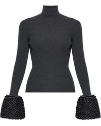 McQueen - Wollpullover Mit Rollkragen Und Dekorativen Ärmeln - Lyst