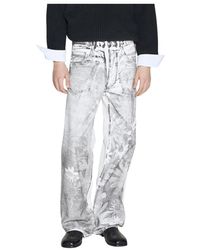 MM6 by Maison Martin Margiela - Jeans in denim con stampa floreale - Lyst