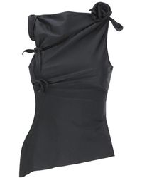 Coperni - Overhemden ,Zwart ,Asymmetric Flower Top - Lyst