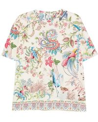 Etro - T-Shirt Met Ronde Hals En Korte Mouwen - Lyst