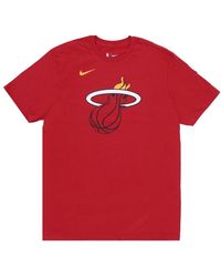 Nike - Fitness ,Rood ,Katoen Miami Heat Logo T-Shirt - Lyst