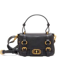 La Carrie - Kleine Atena Shopper Tasche Schwarzes Leder - Lyst
