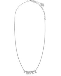 Versace - Accessoires ,Grijs ,Ketting Met Logo - Lyst