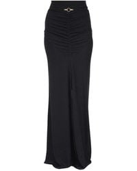 Just Cavalli - Schwarzer lurex midi rock mit schlangen-detail - Lyst