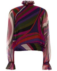 PUCCI - Iride Print Blouse Met Ballonmouwen - Lyst