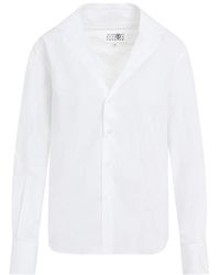 MM6 by Maison Martin Margiela - Weißes hemd, klassischer stil - Lyst