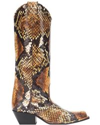 Roberto Cavalli - Cowboy-Stiefel Aus Python-Print-Leder - Lyst