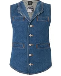 Pinko - Jassen ,Blauw ,Katoen Reimagine Gilet - Lyst