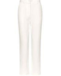 Loulou de Saison - Broeken ,Wit ,Satijn Mahoney Straight Broeken - Lyst