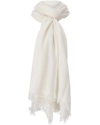 Faliero Sarti - Accessoires ,Wit ,Wol Luxe Wol En Zijde Sjaal Met Edelstenen - Lyst