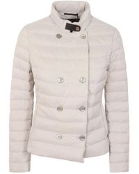 Moorer - Parel Nylon Donsjas Dubbel-Breasted - Lyst