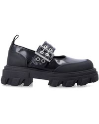 Ganni - Chaussures Plates Noir - Lyst