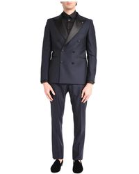 Tagliatore - Kostuums ,Blauw ,Wol Double Breasted Suits - Lyst